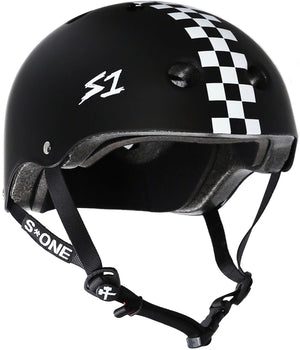 S1 Lifer Helmet - Black Matte/White Checkers