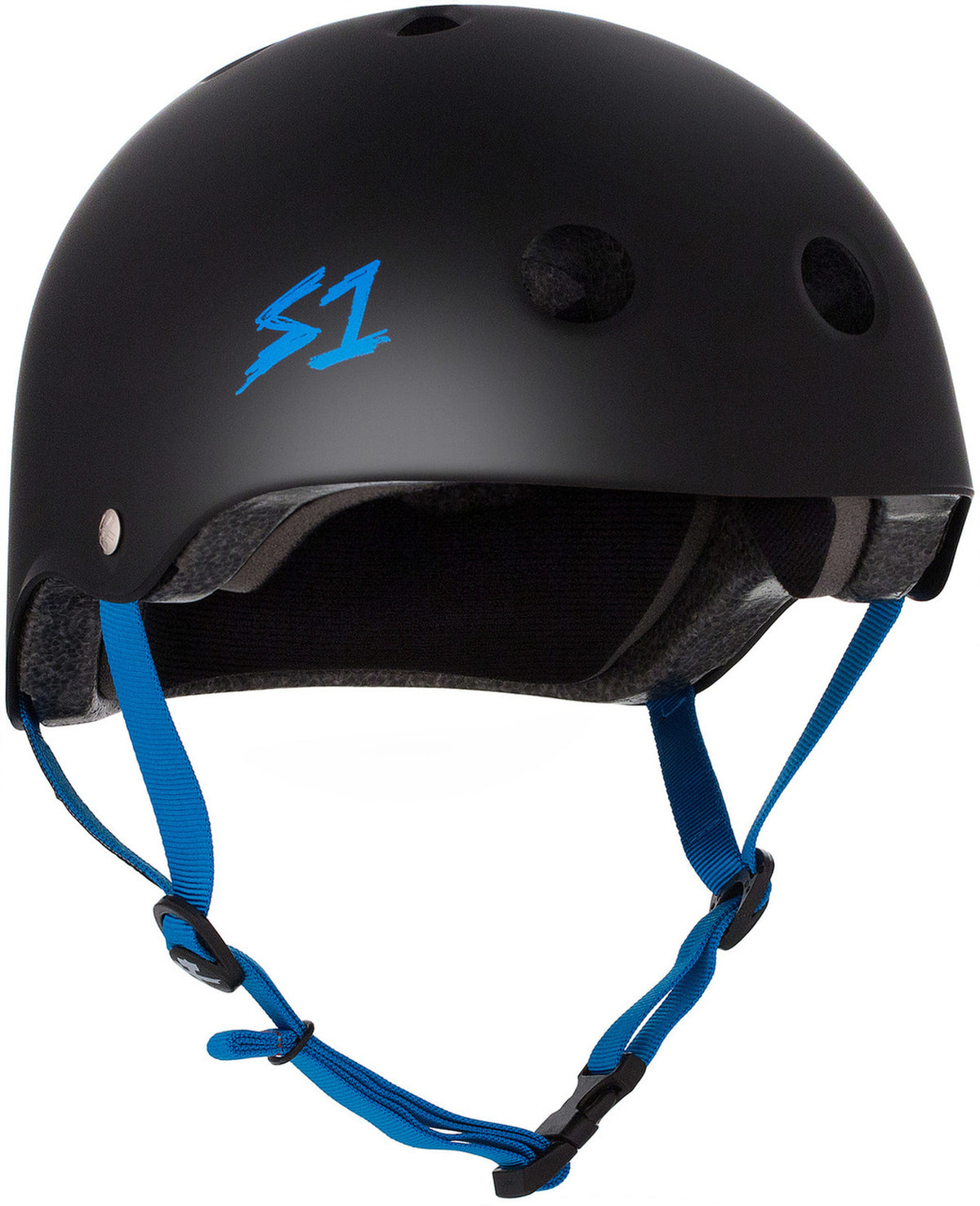 S1 Lifer Helmet - Black Matte/Cyan Strap