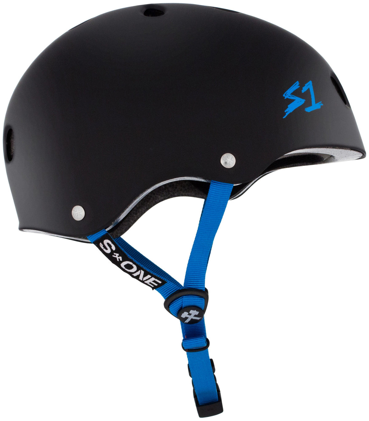 S1 Lifer Helmet - Black Matte/Cyan Strap