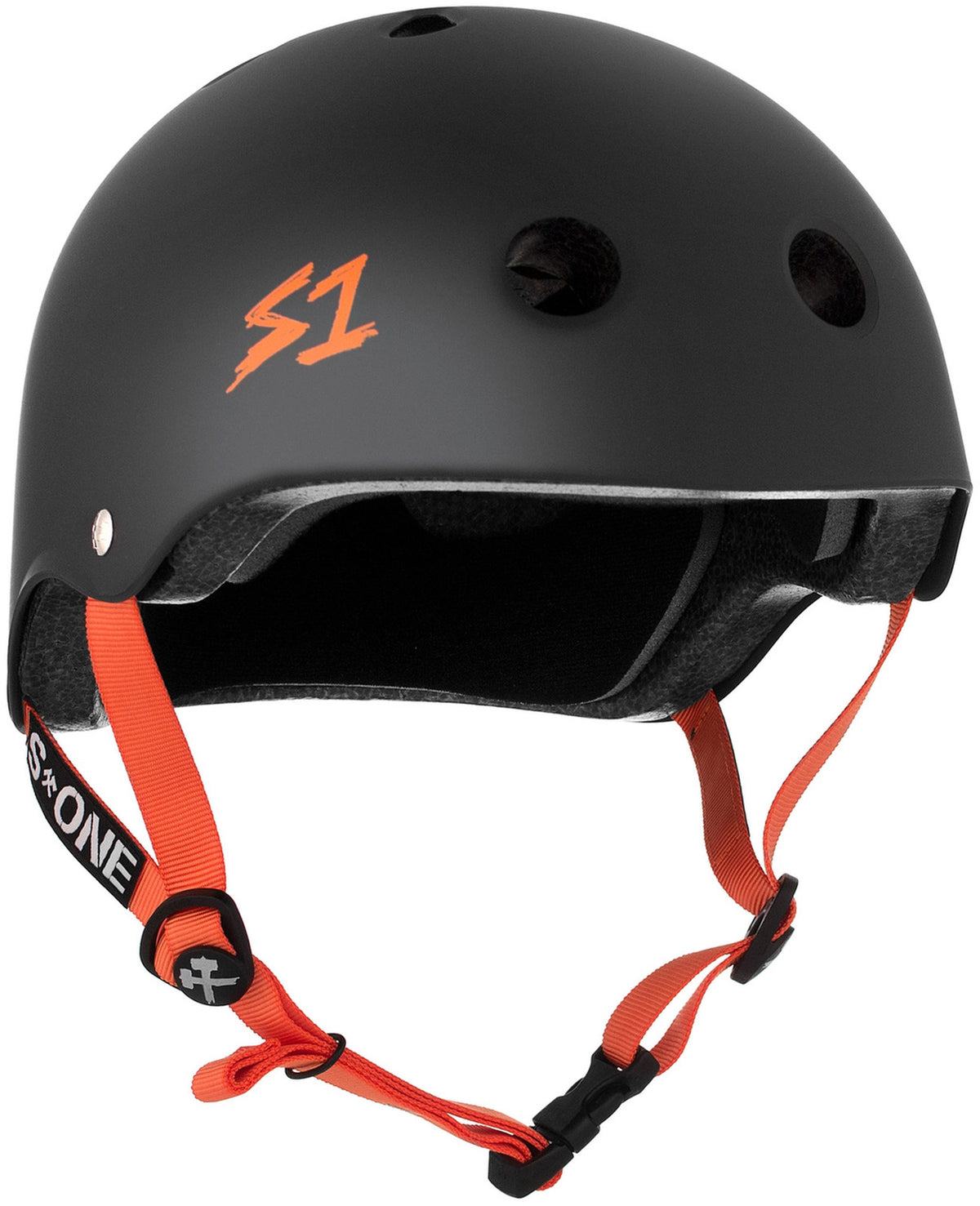 S1 Lifer Helmet - Black Matte/Orange Strap