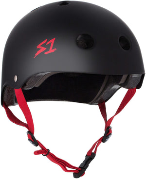 S1 Lifer Helmet - Black Matte/Red Strap