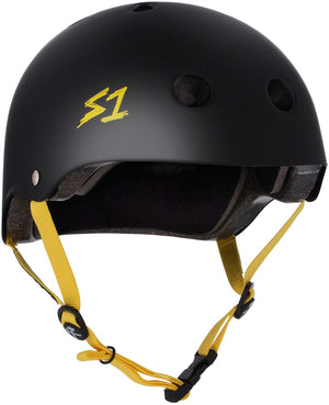 S1 Lifer Helmet - Black Matte/Yellow Strap