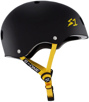S1 Lifer Helmet - Black Matte/Yellow Strap