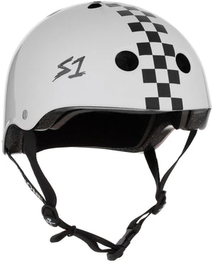 S1 Lifer Helmet - White Gloss/Black Checkers - Skatescool Australia