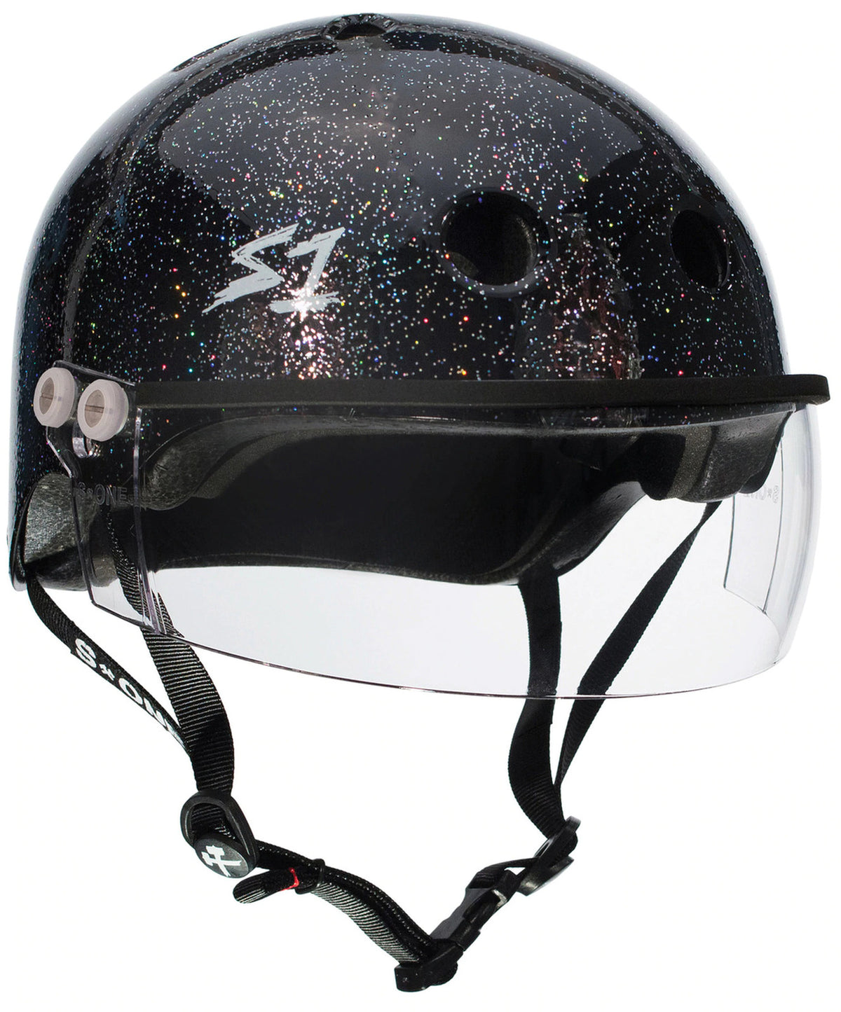 S1 Lifer Visor Helmet - Black Glitter - Skatescool Australia