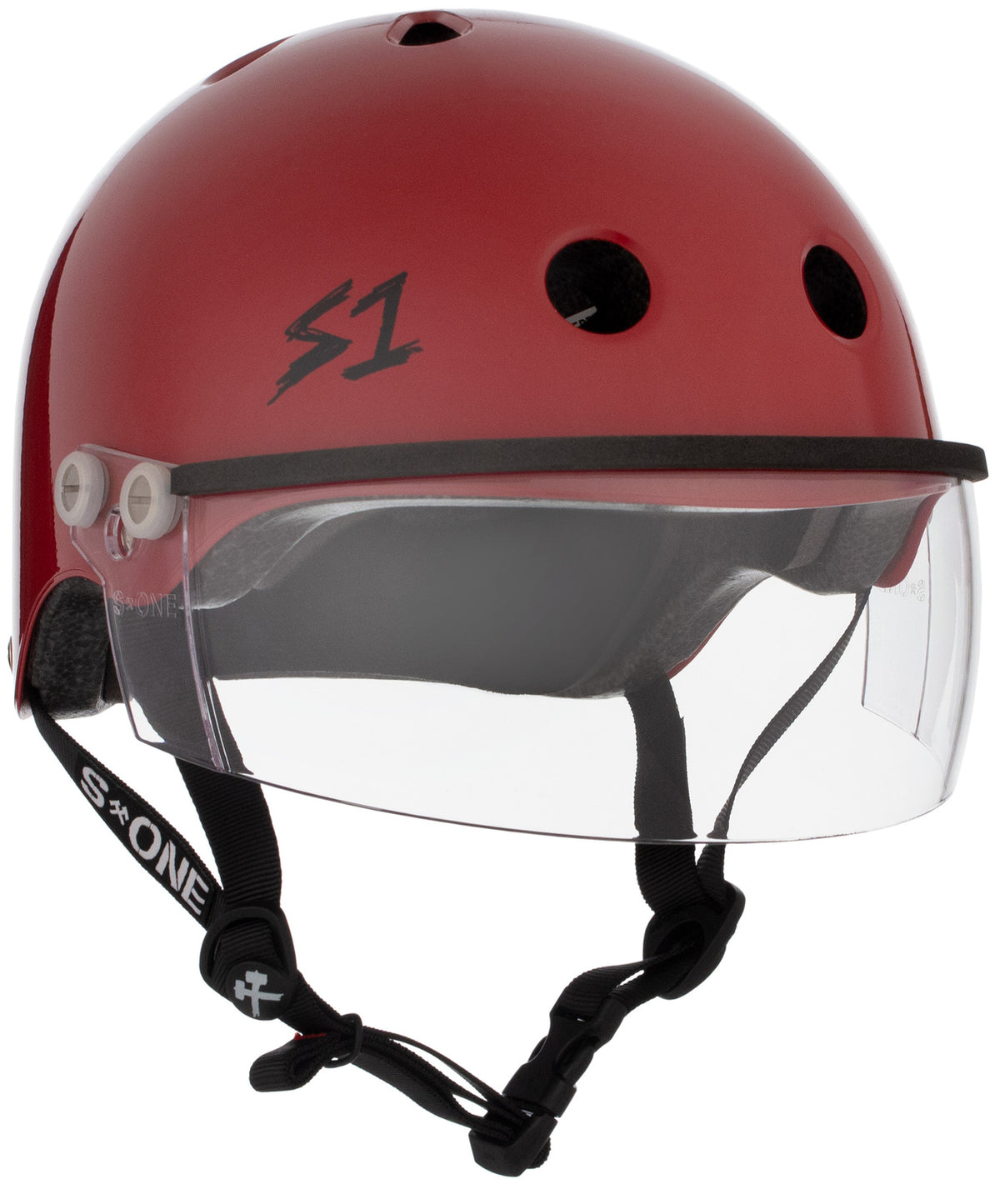 S1 Lifer Visor Helmet - Blood Red Gloss