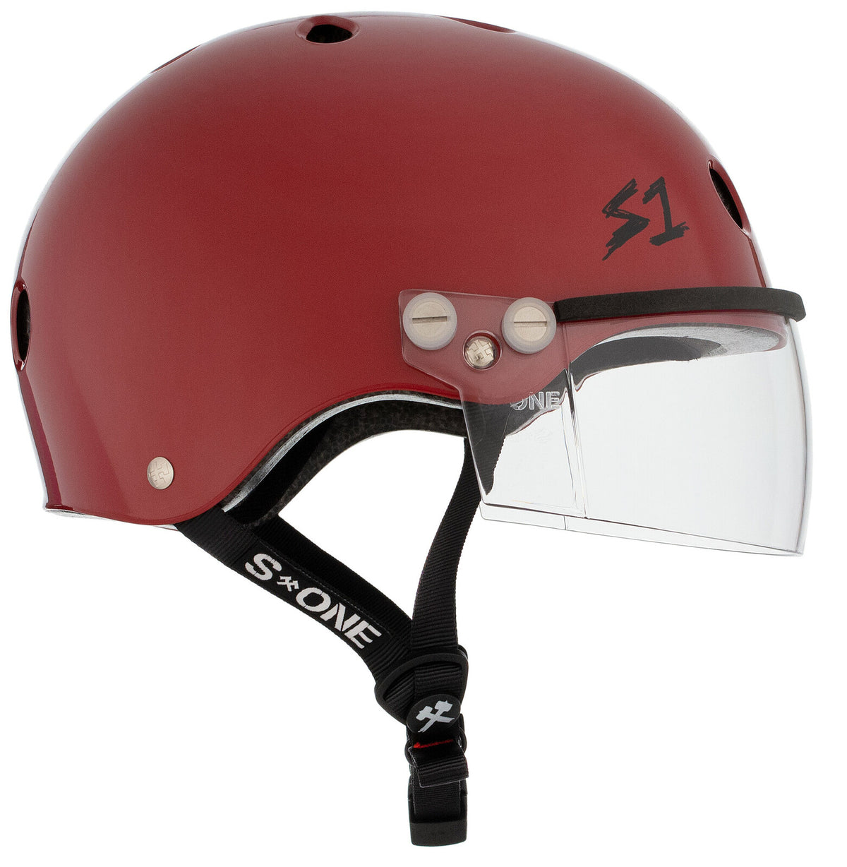 S1 Lifer Visor Helmet - Blood Red Gloss