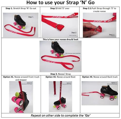 Strap N Go Skate Noose/Leash - Plain Colours - Skatescool Australia